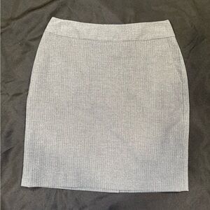 Banana Republic Factory Gray and White Pinstriped Pencil Skirt